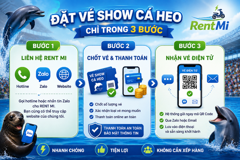 Các bước đặt vé show cá heo