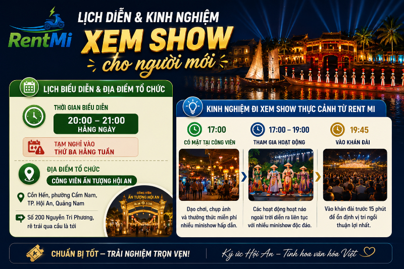 Lịch biểu diễn Ký Ức Hội An