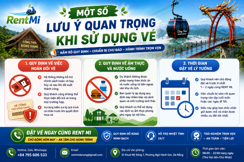 Một số lưu ý quan trọng khi sử dụng vé