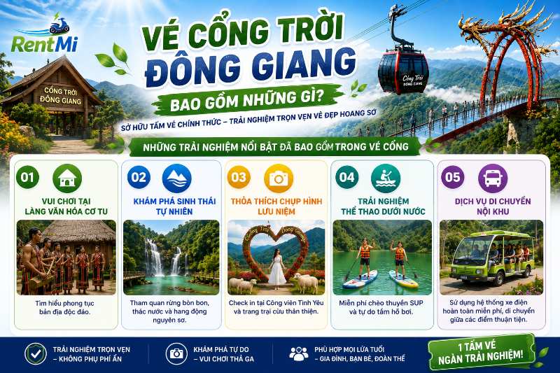Vé Cổng Trời Đông Giang gồm những gì?