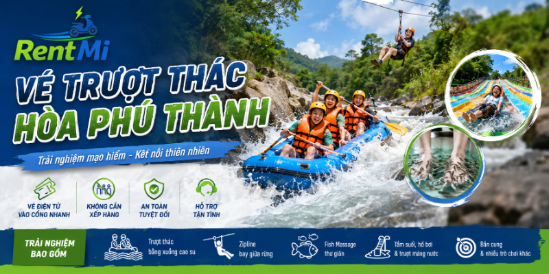 Vé trượt thác Hòa Phú Thành